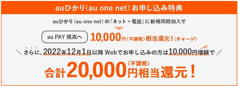 au-one-netの申し込み特典