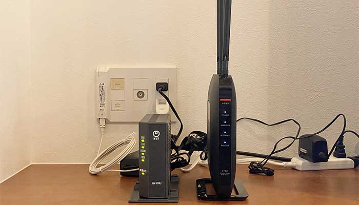 ONUと無線ルーターを接続すればインターネット（Wi-Fi）が使えるようになる