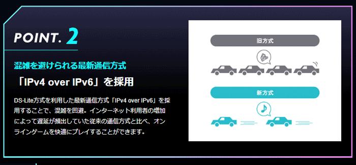 IPv6通信で混雑を避ける