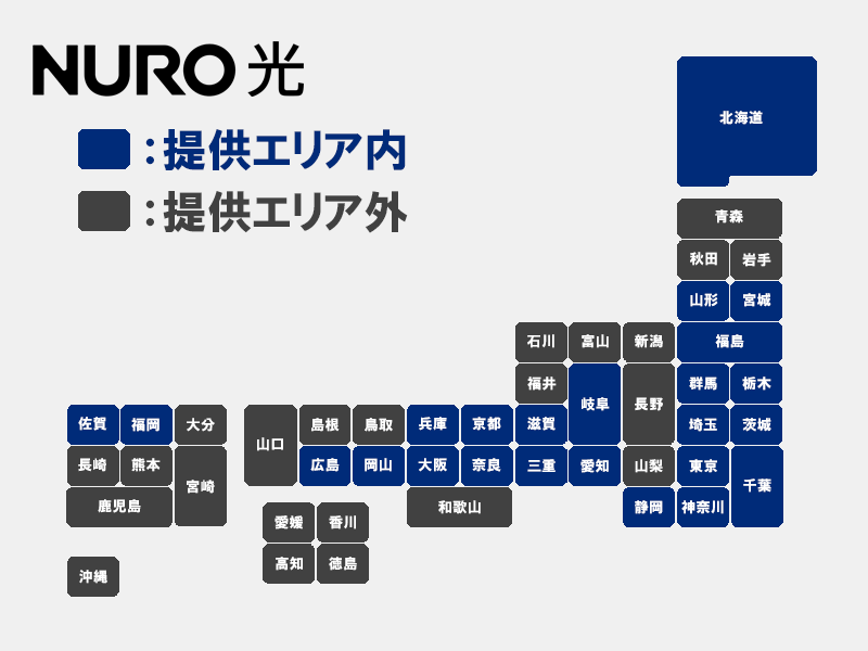 NURO光の提供エリア